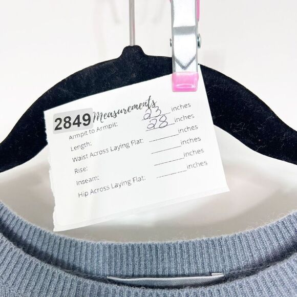 Vince Sweater Womens Small 100% Cashmere Striped Cream Neck Blue Gray Cream - Picture 2 of 8